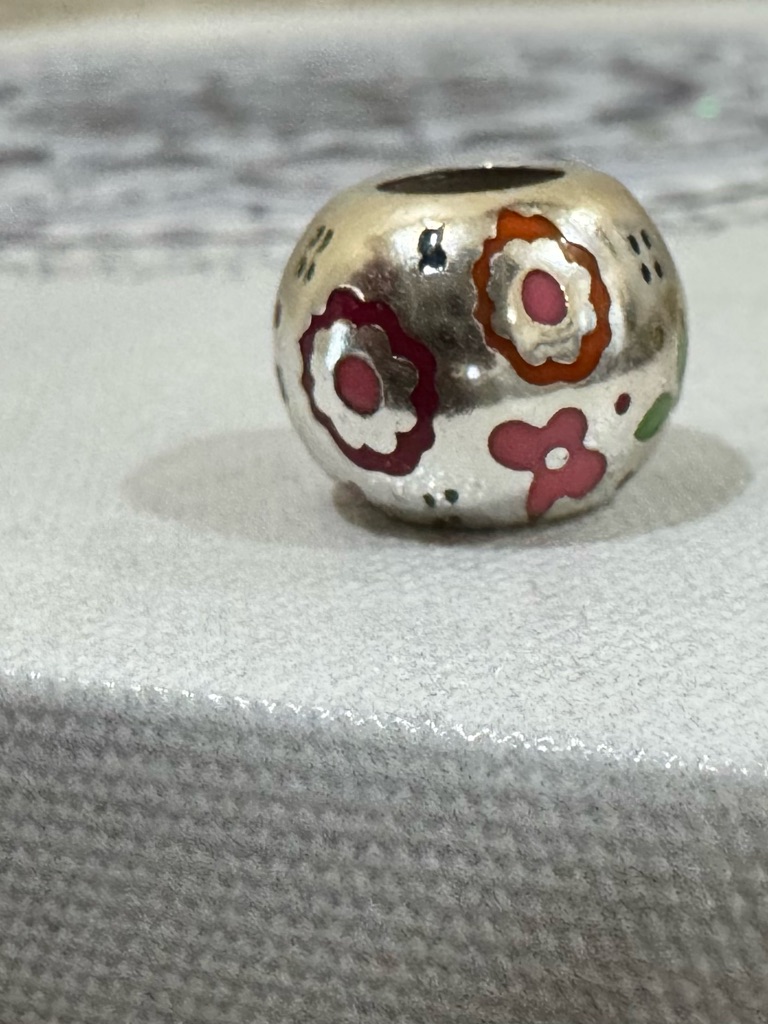 Brighton Silver Multicolor Floral Enamel Bead Charm